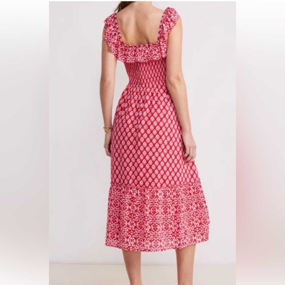 Vineyard Vines , Vineyard Tile Smocked Midi Dress. Woman’s Size Small - Picture 6 of 13